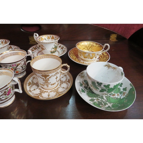 4175 - A mixed collection of Spode cups and saucers to include gilt enriched examples (qty) some a/f