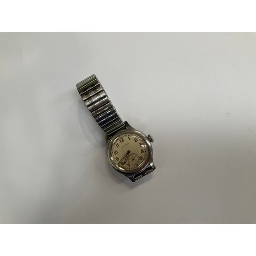 8168 - A WWII era Longines sei tacche steel cased wristwatch   (R) £400 (E) £600-800 Special Antiques