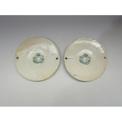 4250 - A Spode transfer pattern soap dish complete with drainer together with two Copeland Garrett circular... 