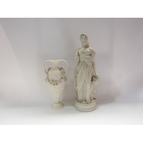 4251 - A parian ware bust by Copeland & Garrett of Venus together with another parian figure (a/f) and a tw... 