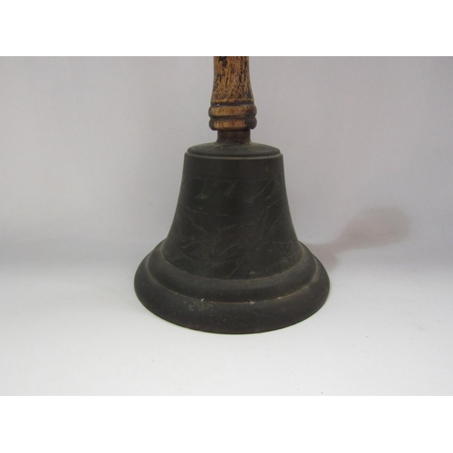 4270 - A school bell with mahogany handle