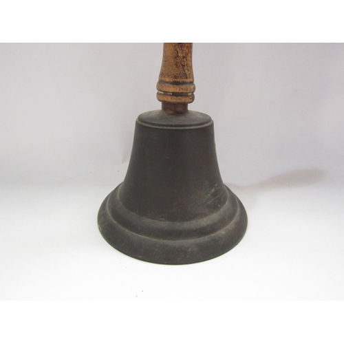 4270 - A school bell with mahogany handle