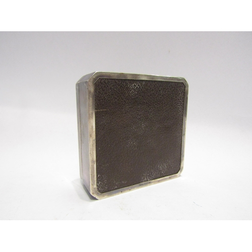 4313 - A silver cigarette box with inscription 