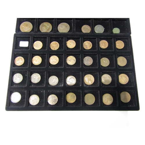 4336 - Two trays of copper British coinage from Charles II farthing to George V including Irish George II 1... 