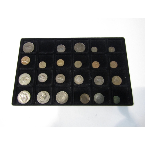 4336 - Two trays of copper British coinage from Charles II farthing to George V including Irish George II 1... 