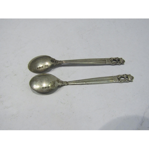 4358 - A pair of Georg Jensen sterling silver acorn pattern salt spoons   (R) £50