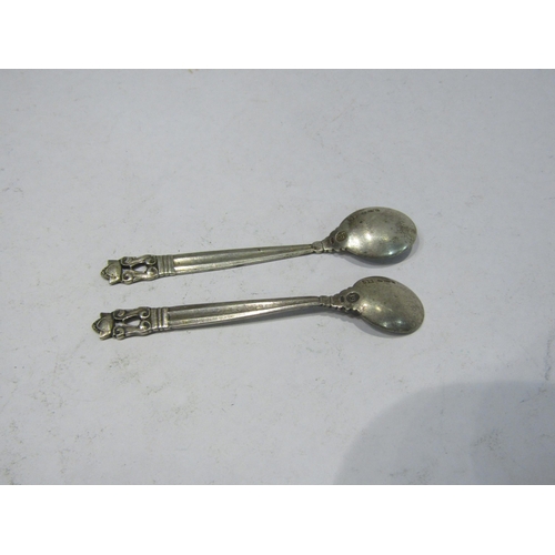 4358 - A pair of Georg Jensen sterling silver acorn pattern salt spoons   (R) £50