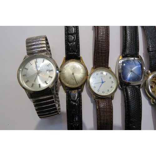 8140 - Five Limit band watches including Quartz and manual wind movements and an associated watch (6)