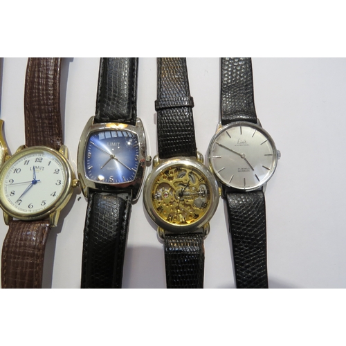 8140 - Five Limit band watches including Quartz and manual wind movements and an associated watch (6)