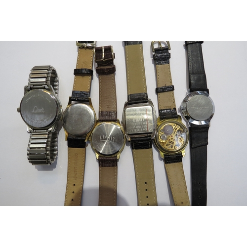 8140 - Five Limit band watches including Quartz and manual wind movements and an associated watch (6)