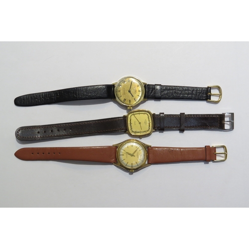 8125 - Three stainless steel backed gents watches Rotary, Ruhla & Majorex