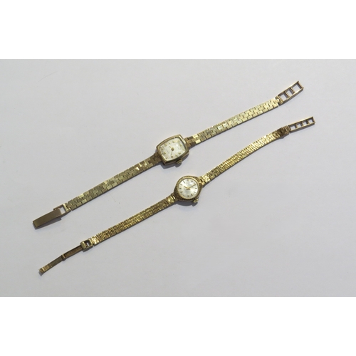 8126 - A Majex 9ct gold ladies wristwatch and Nivada 9ct gold wristwatch, 31g gross weight