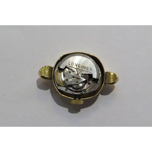 8136 - A circa 1940s Longines 18k gold cased ladies wristwatch (no strap) movement marked longines, 12.4g g... 