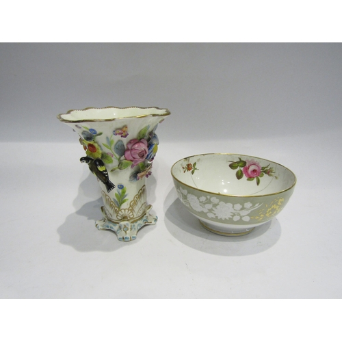 4406 - A collection of gilt decorated Spode plates, a bowl and a flower encrusted vase, some a/f