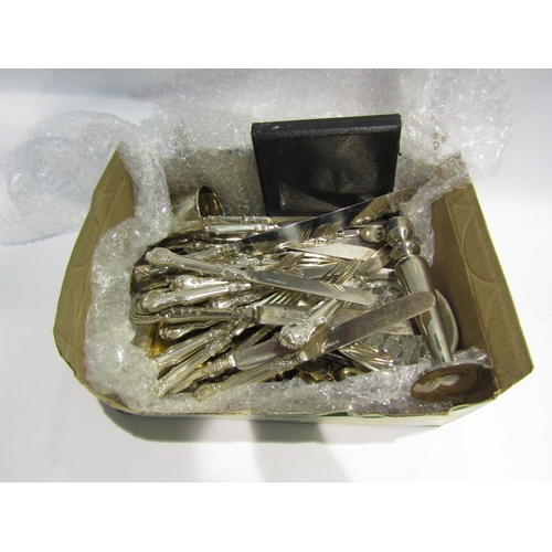 4421 - A box containing six 19th century Irish silver teaspoons, a
 toast rack in the manner of Christopher... 