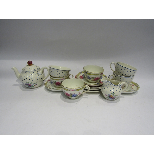 4425 - A Copeland 'Polka Dot' part tea service together with three Hammersley cups and saucers