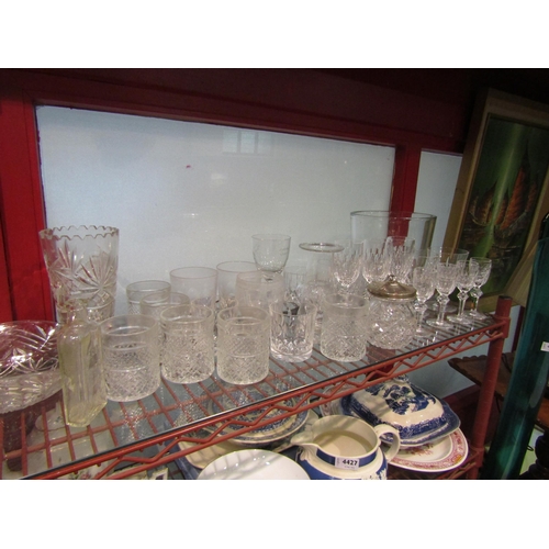 4426 - A selection of crystal drinking glasses to include three Waterford sherry glasses and four liquer gl... 