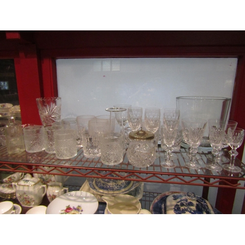 4426 - A selection of crystal drinking glasses to include three Waterford sherry glasses and four liquer gl... 