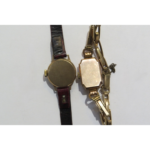 8105 - A ladies Nimra 9ct gold wristwatch with flexible gold strap and Corvette 9ct gold cased ladies wrist... 