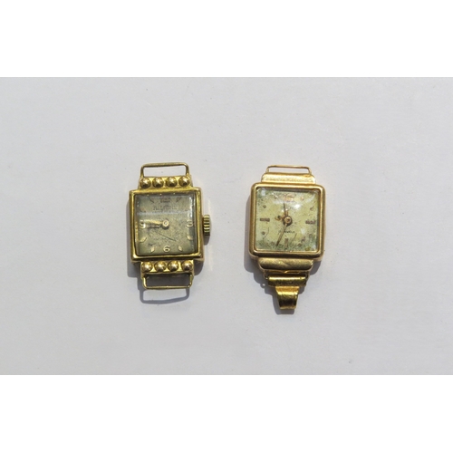 8103 - Two 18ct cased ladies wristwatch, 13g gross weight