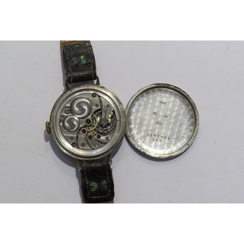 8155 - A group of four silver watches inclduing a J. W. Benson, London with subsidiary seconds dial on leat... 