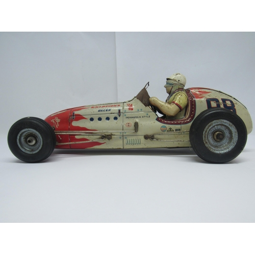 7162 - A late 1950s Yonezawa (Japan) litho printed tinplate Champion's Racer No.98 Indianapolis Style racin... 