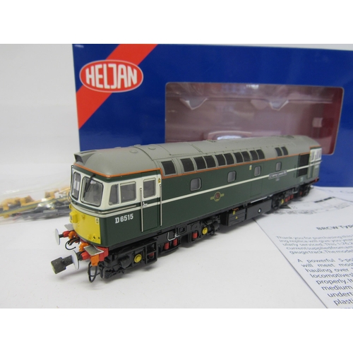 7397 - A boxed Heljan 00 gauge model railway 3451 Class 33 V3 BR green SYP D6515 diesel locomotive 'Lt Jenn... 