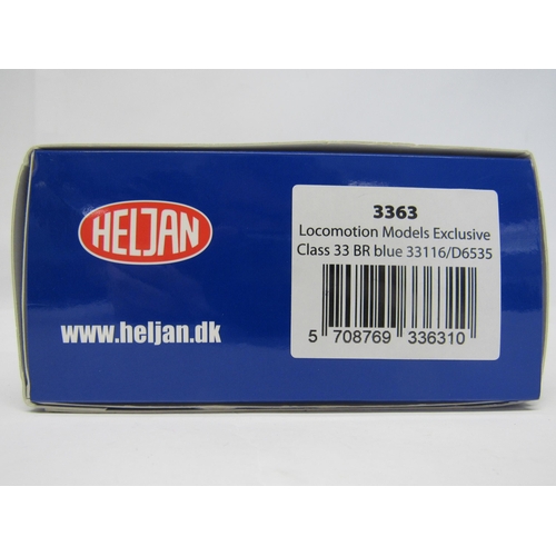 7384 - A boxed Heljan 00 gauge model railway 3363 Locomotion Models Exclusive Class 33 BR blue 33116/D6535 ... 