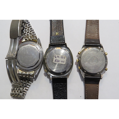 8152 - Three gents wristwatches including Stanley de Luxe 25year antimagnetic manual & Seiko Titanium chron... 