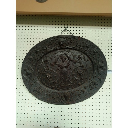 7085 - A cast iron American Radiator Company advertising plaque, 47cm