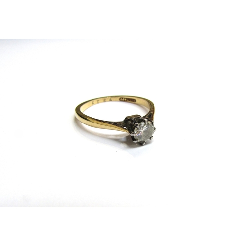 9383 - A diamond solitaire 0.40ct approx. Size J, 1.8g     (E) £80-120