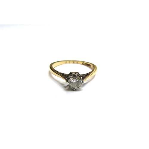 9383 - A diamond solitaire 0.40ct approx. Size J, 1.8g     (E) £80-120