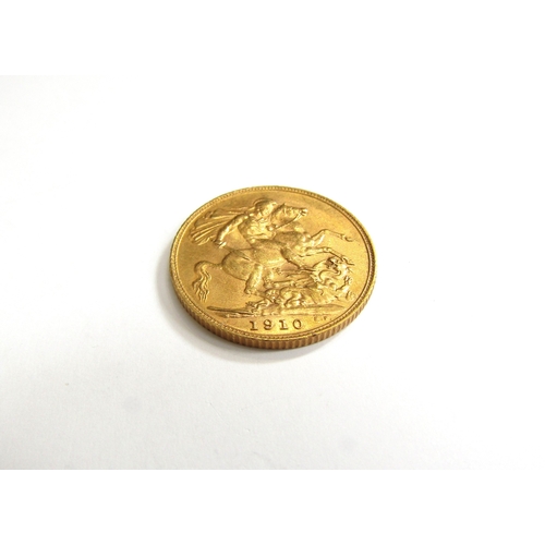 9254 - A 1910 gold sovereign