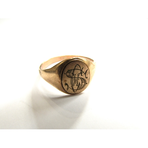 9402 - WITHDRAWN; A signet ring, monogrammed. Size U, 3.4g