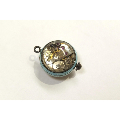 8201 - A Bucherer globe shaped pendant watch with guilloche decoration, visible movement, approximately 2.5... 