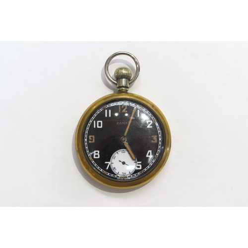 8207 - A Damas Broad Arrow pocket watch, case back reads: GS/FP XX 184806 (Broad Arrow), watch with black f... 