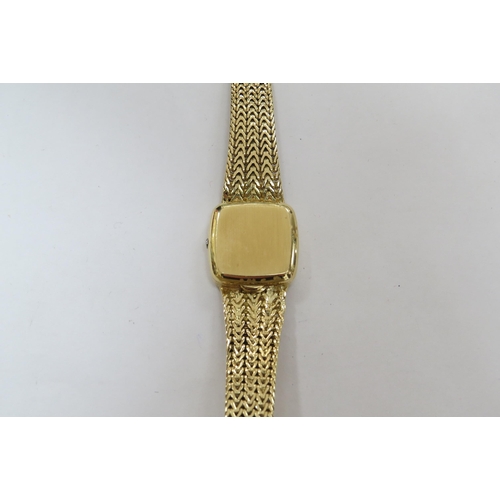 8187 - An Omega De Ville quartz 18ct gold ladies wristwatch (repair to strap)  (C)