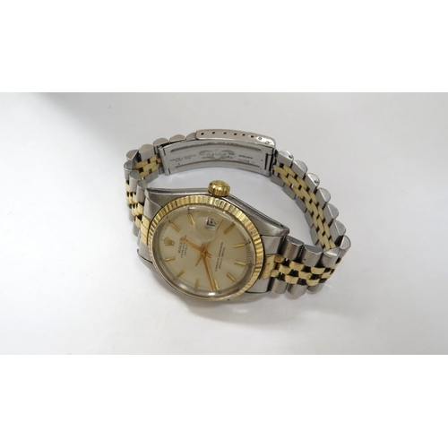 8192 - A Rolex Oyster Perpetual Datejust gentleman's wristwatch, registered 1977, with steel and gold case,... 