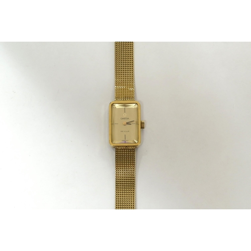 8177 - An Omega De Ville ladies gold plated wristwatch with bevelled edge glass, boxed  (E)  £40-60  AI