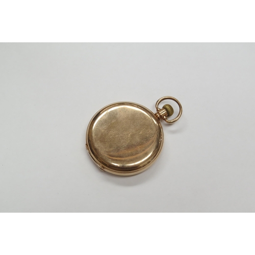 8216 - A 9ct gold cased Elgin full hunter pocket watch, the circular signed dial with Roman numerals, subsi... 