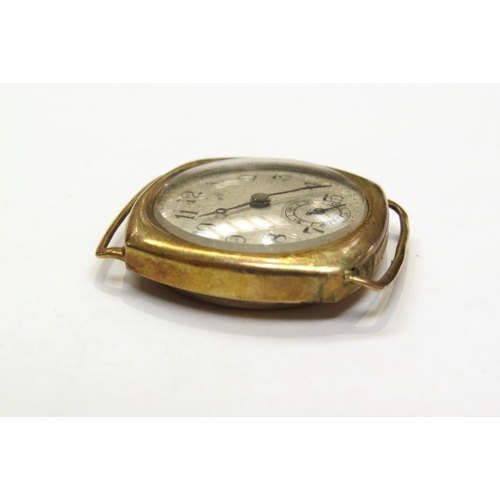 8114 - An early-mid 20th century 9ct gold cased gentleman's wristwatch, with checkered dial and blued hands... 