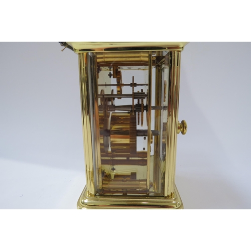 8088 - A late 20th Century Matthew Norman brass carriage clock, Switzerland movement marked 1754, presentat... 