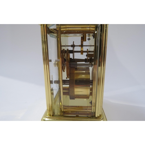 8088 - A late 20th Century Matthew Norman brass carriage clock, Switzerland movement marked 1754, presentat... 