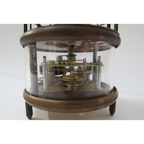 8094 - An automation bird cage clock encasing two birds above a spherical Arabic 12 hour dial, visible move... 