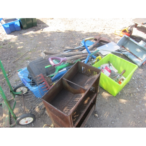 3587 - A bundle of mixed tools including stainless steel, a sack barrow and power tools, etc.  DTI Failure:... 