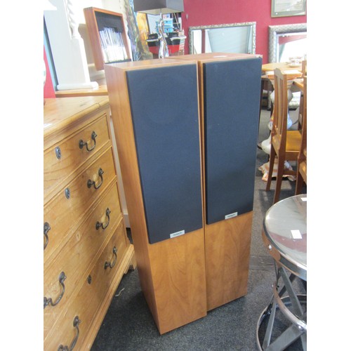 1056 - A pair of Tannoy Mercury V4 cherrywood floor standing speakers