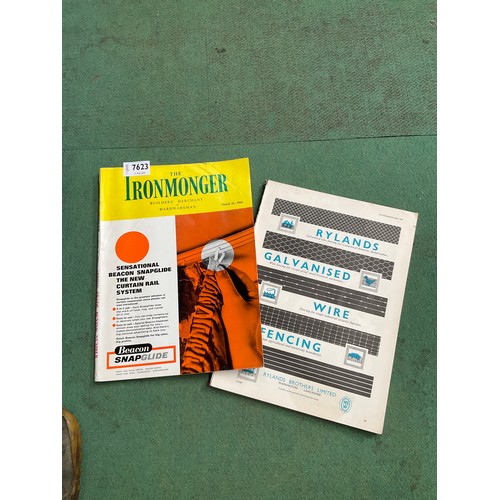 7623 - Two vintage catalogues; The Ironmonger March 21st 1964 and The Ironmonger Diary 1963, cover missing ... 