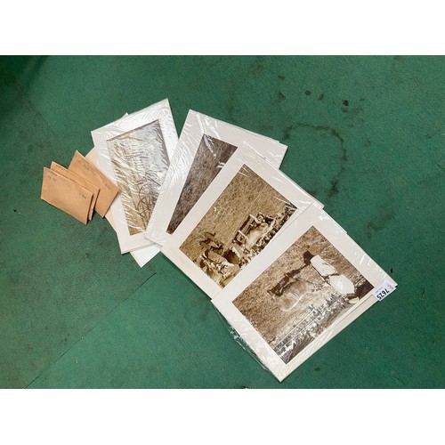 7625 - Five mounted black and white photographs from a county fair and three envelopes containing miniature... 