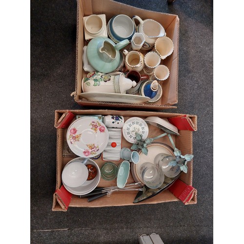 1488 - Two boxes of mixed ceramics