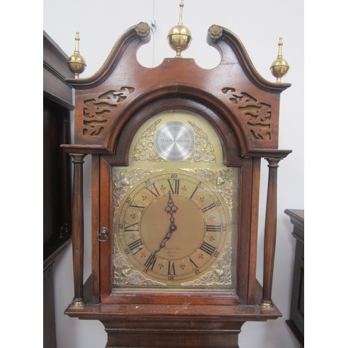 8009 - A modern Charles E Short Masterclock England ‘Tempus Omnia’ longcase clock, Roman numeral dial with ... 